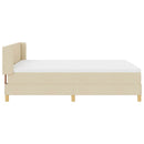 vidaXL Boxrugós ágy fejtámlával Krém 200 x 160 cm szövet