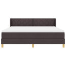 vidaXL Boxrugós ágy Sötétbarna és fehér 180 x 200 cm Poliészter