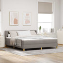 vidaXL Boxrugós ágy fejtámlával Tópszínű 200 x 180 cm szövet