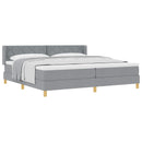 vidaXL Boxrugós ágy matracmal Világosszürke 200 x 200 cm szövet