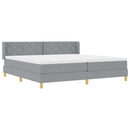 vidaXL Boxrugós ágy matracmal Világosszürke 200 x 200 cm szövet