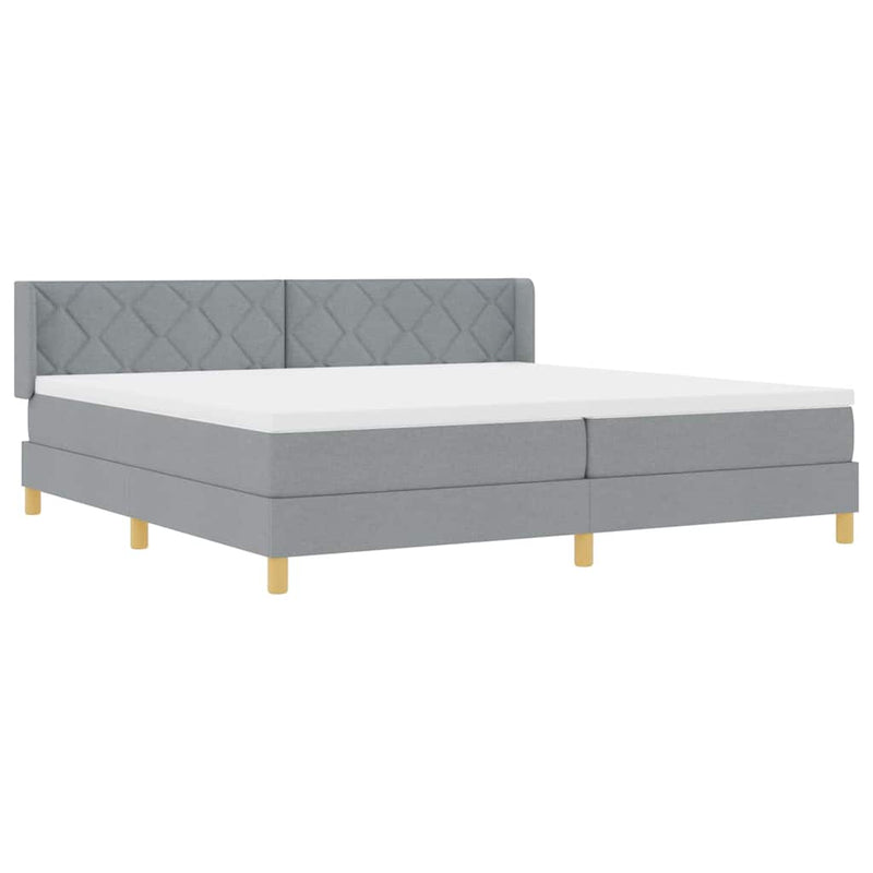 vidaXL Rugós Ágy matracmal Világosszürke 200 x 200 cm szövet