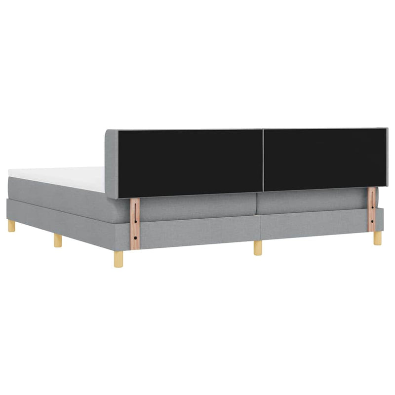 vidaXL Rugós Ágy matracmal Világosszürke 200 x 200 cm szövet