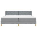 vidaXL Boxrugós ágy matracmal Világosszürke 200 x 200 cm szövet