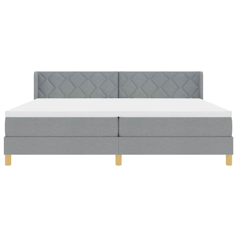 vidaXL Rugós Ágy matracmal Világosszürke 200 x 200 cm szövet