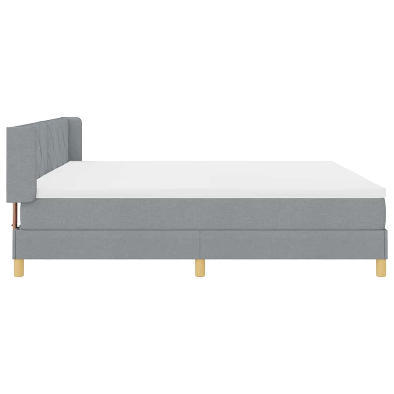 vidaXL Rugós Ágy matracmal Világosszürke 200 x 200 cm szövet