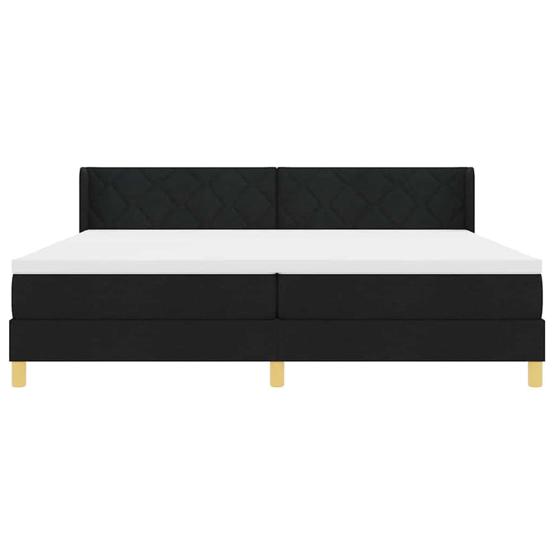 vidaXL Boxrugós ágy matracmal Fekete és Fehér 200 x 200 cm Hab