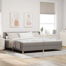vidaXL Boxrugós ágy matracmal fejtámlával Tópszínű 200 x 200 cm szövet