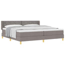vidaXL Boxrugós ágy matracmal fejtámlával Tópszínű 200 x 200 cm szövet