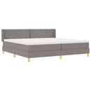 vidaXL Boxrugós ágy matracmal fejtámlával Tópszínű 200 x 200 cm szövet