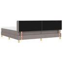 vidaXL Boxrugós ágy matracmal fejtámlával Tópszínű 200 x 200 cm szövet