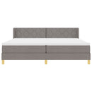 vidaXL Boxrugós ágy matracmal fejtámlával Tópszínű 200 x 200 cm szövet