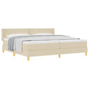 vidaXL Boxrugós ágy fejtámlával Krém 200 x 200 cm szövet