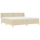 vidaXL Boxrugós ágy fejtámlával Krém 200 x 200 cm szövet