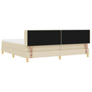 vidaXL Boxrugós ágy fejtámlával Krém 200 x 200 cm szövet