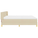 vidaXL Boxrugós ágy fejtámlával Krém 200 x 200 cm szövet