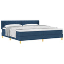 vidaXL Boxrugós ágy matracmal fejtámlával Kék 200 x 200 cm szövet