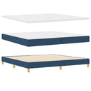 vidaXL Boxrugós ágy matracmal fejtámlával Kék 200 x 200 cm szövet