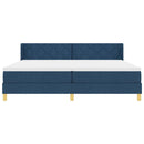 vidaXL Rugós Ágy matracmal fejtámlával Kék 200 x 200 cm szövet