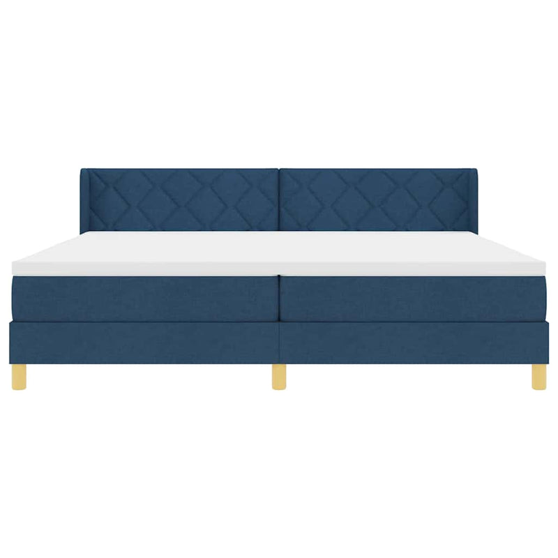 vidaXL Rugós Ágy matracmal fejtámlával Kék 200 x 200 cm szövet