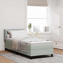vidaXL Boxrugós ágy fejtámlával Világosszürke 200 x 80 cm Bársony