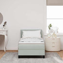 vidaXL Boxrugós ágy fejtámlával Világosszürke 200 x 80 cm Bársony