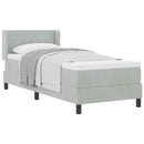 vidaXL Boxrugós ágy fejtámlával Világosszürke 200 x 80 cm Bársony