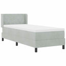vidaXL Boxrugós ágy fejtámlával Világosszürke 200 x 80 cm Bársony
