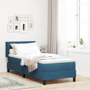 vidaXL Boxrugós ágy fejtámlával Sötét kék 200 x 80 cm Bársony
