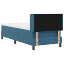 vidaXL Boxrugós ágy fejtámlával Sötét kék 200 x 80 cm Bársony
