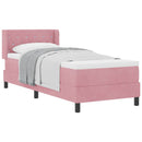 vidaXL Boxrugós ágy fejtámlával Rózsaszín 200 x 80 cm Bársony