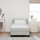 vidaXL Boxrugós ágy fejtámlával Világosszürke 190 x 90 cm Bársony