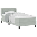 vidaXL Boxrugós ágy fejtámlával Világosszürke 190 x 90 cm Bársony