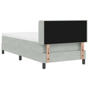 vidaXL Boxrugós ágy fejtámlával Világosszürke 190 x 90 cm Bársony
