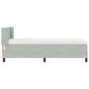 vidaXL Boxrugós ágy fejtámlával Világosszürke 190 x 90 cm Bársony