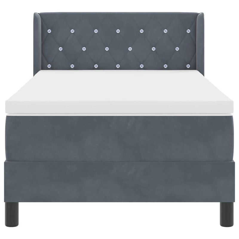 vidaXL Box Spring ágy matraccal fekete 100x200 cm bársonyos matracmal
