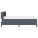 vidaXL Boxrugós ágy fejtámlával Sötétszürke 190 x 90 cm Bársony