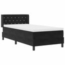 vidaXL Boxrugós ágy fejtámlával Fekete 190 x 90 cm Bársony