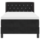 vidaXL Boxrugós ágy fejtámlával Fekete 190 x 90 cm Bársony