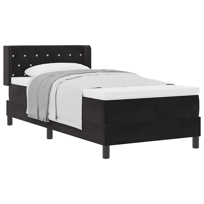 vidaXL Box Spring ágy matraccal fekete 100x200 cm bársonyos Fekete