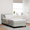 vidaXL Boxrugós ágy fejtámlával Világosszürke 200 x 90 cm Bársony