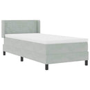 vidaXL Boxrugós ágy fejtámlával Világosszürke 200 x 90 cm Bársony