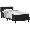 vidaXL Boxrugós ágy fejtámlával Fekete 200 x 90 cm Bársony