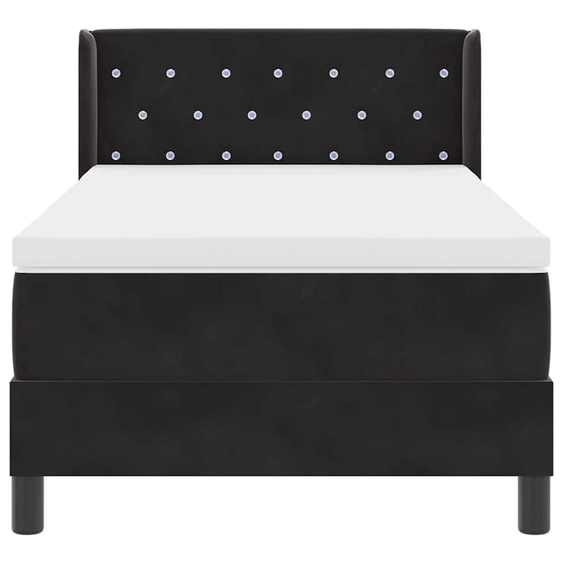 vidaXL Box Spring ágy matraccal fekete 100x200 cm bársonyos Fekete