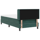 vidaXL Boxrugós ágy fejtámlával Sötétzöld 200 x 90 cm Bársony