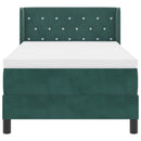 vidaXL Boxrugós ágy fejtámlával Sötétzöld 200 x 90 cm Bársony