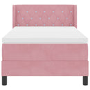 vidaXL Boxrugós ágy fejtámlával Rózsaszín 200 x 90 cm Bársony