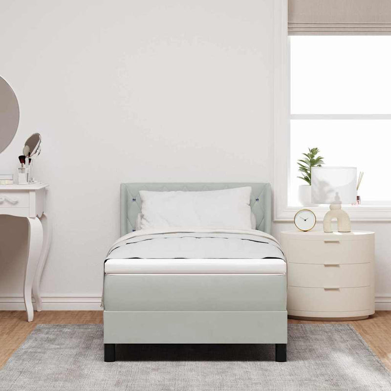 vidaXL Box Spring ágy matraccal fekete 100x200 cm bársonyos matracmal
