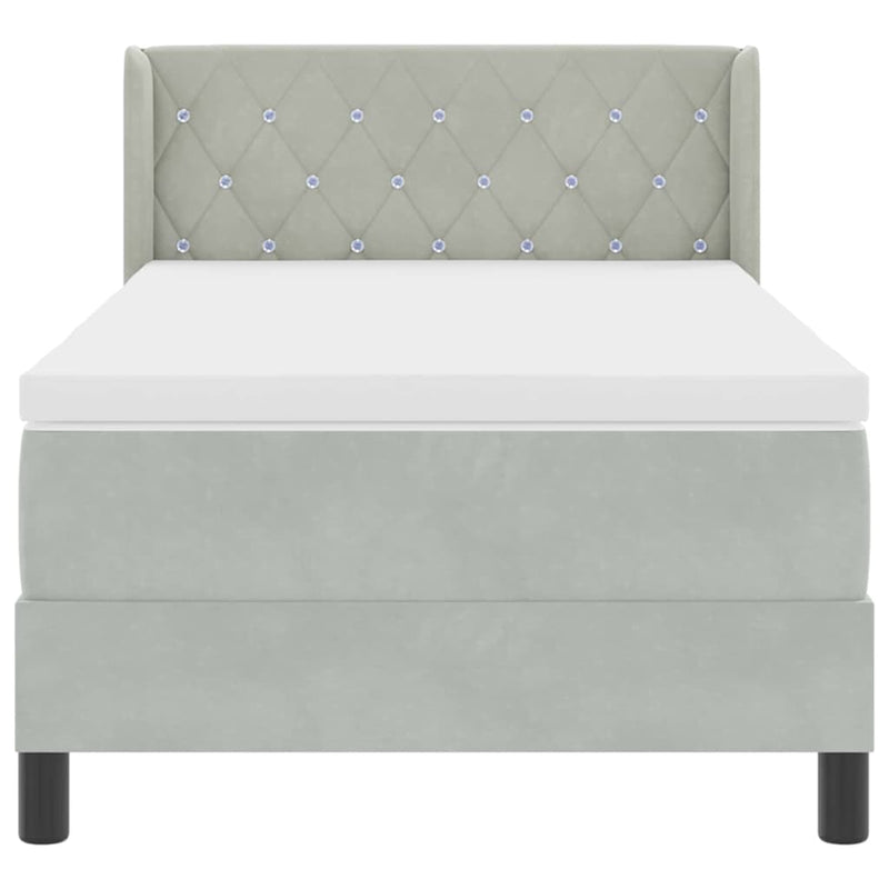 vidaXL Box Spring ágy matraccal fekete 100x200 cm bársonyos matracmal