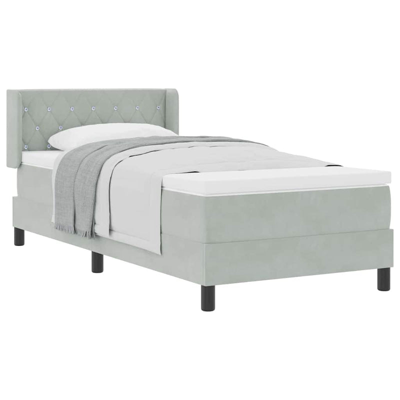 vidaXL Box Spring ágy matraccal fekete 100x200 cm bársonyos matracmal